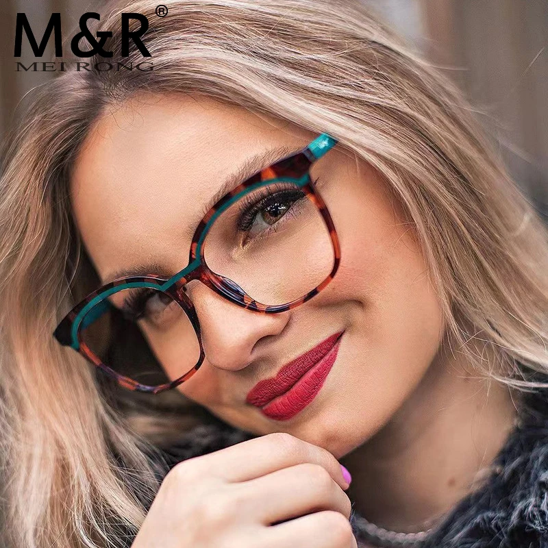 Fashion New Women's Square Sunglasses TR90 Anti Blue Light Material Frame avant-garde Light Luxury Leopard Decorative Glasses