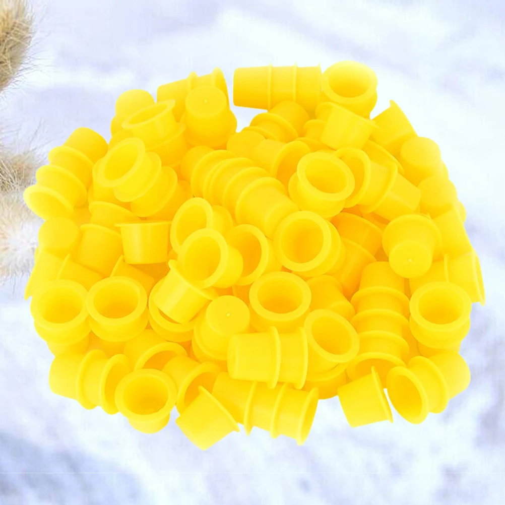 100 Pcs Tattoo Ink Cups Color Caps Containers Pigment Semi Supplies Disposable Reusable Lash Glue Storage