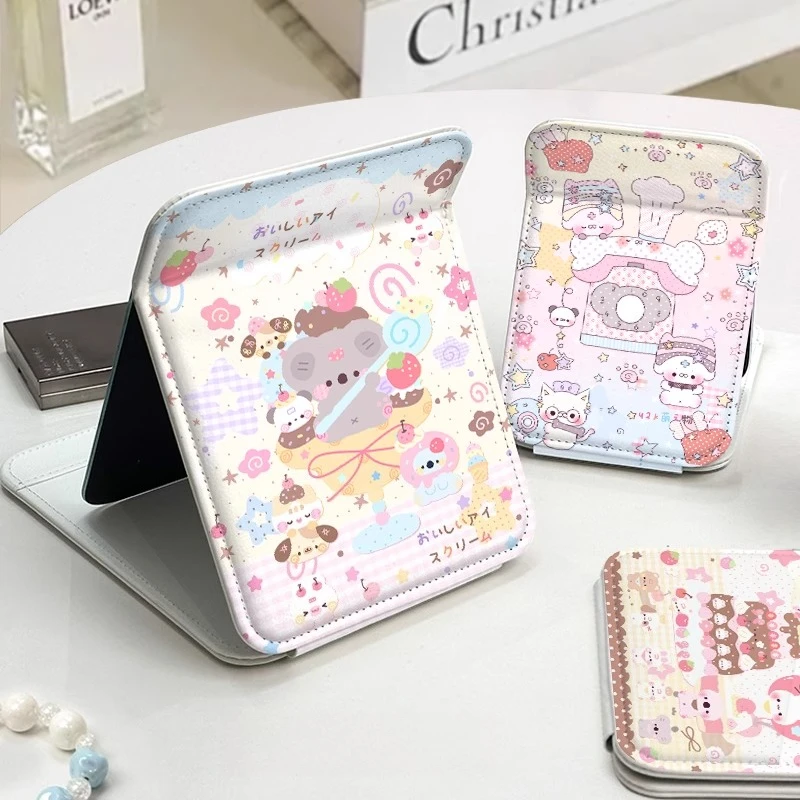 

Travel Portable Mirror Flexible Art Sticker Standing Creative Mirror Macrame Kawaii Espejos Decorativos House Accessories