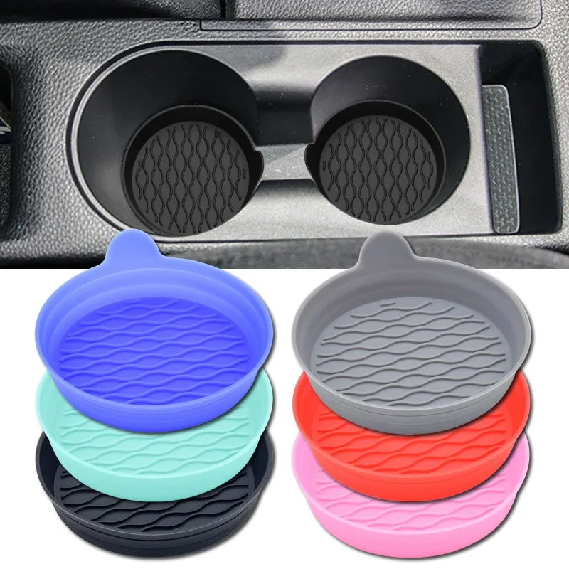 Non-Slip Car Coaster Universal Silicone Mat For Car Water Cup Auto Anti-Slip Cup Pad Drink Holder Mat Decoration Accessories