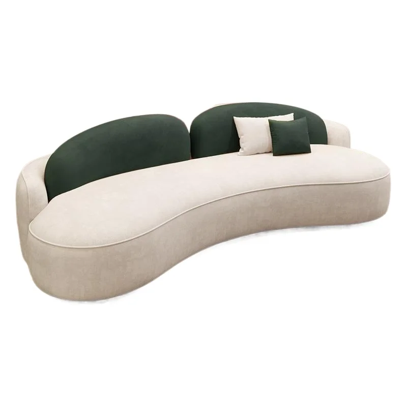 

Nordic multi-person flannel sofa coffee table combination, crab chair backrest long sofa, casual elastic so fa ch air