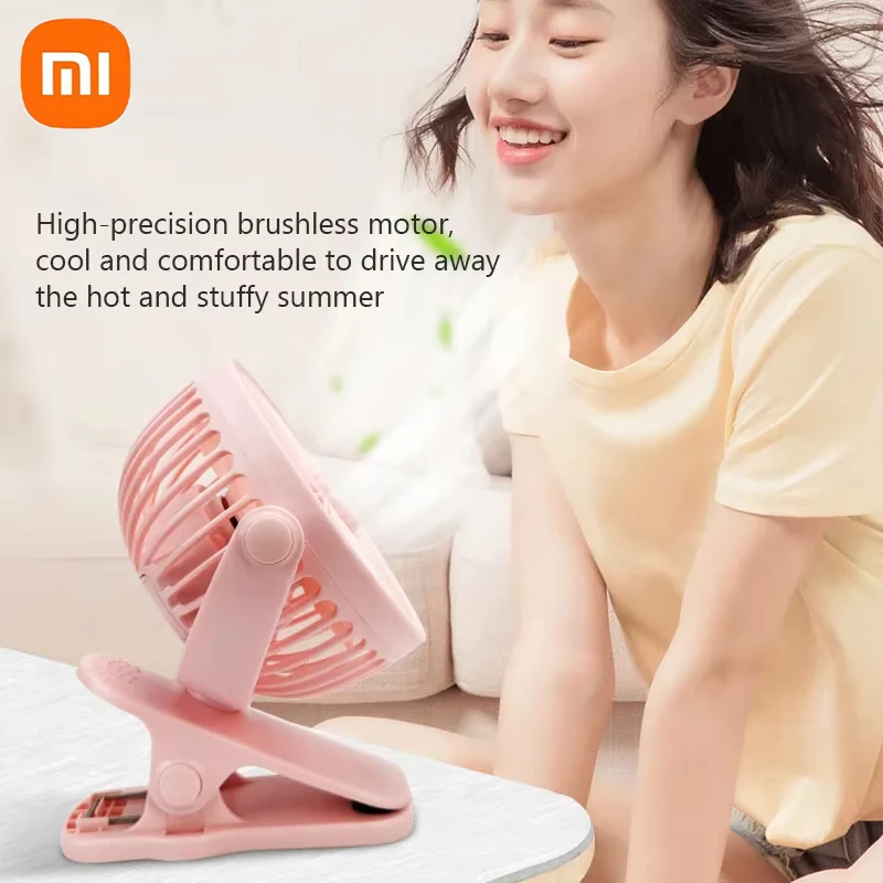 مروحة كهربائية محمولة قابلة لإعادة الشحن من Xiaomi 720 °   الدورية كليب مروحة ليلة ضوء مبرد الهواء التخييم في الهواء الطلق مروحة صغيرة التهوية