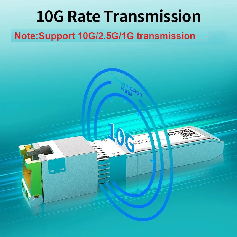 10G SFP + وحدة النحاس SFP + إلى RJ45 10GBase-T RJ45 موصل 30 متر متوافق مع Mikrotik/Zyxel/Hisource/HORACO/Router/Switch