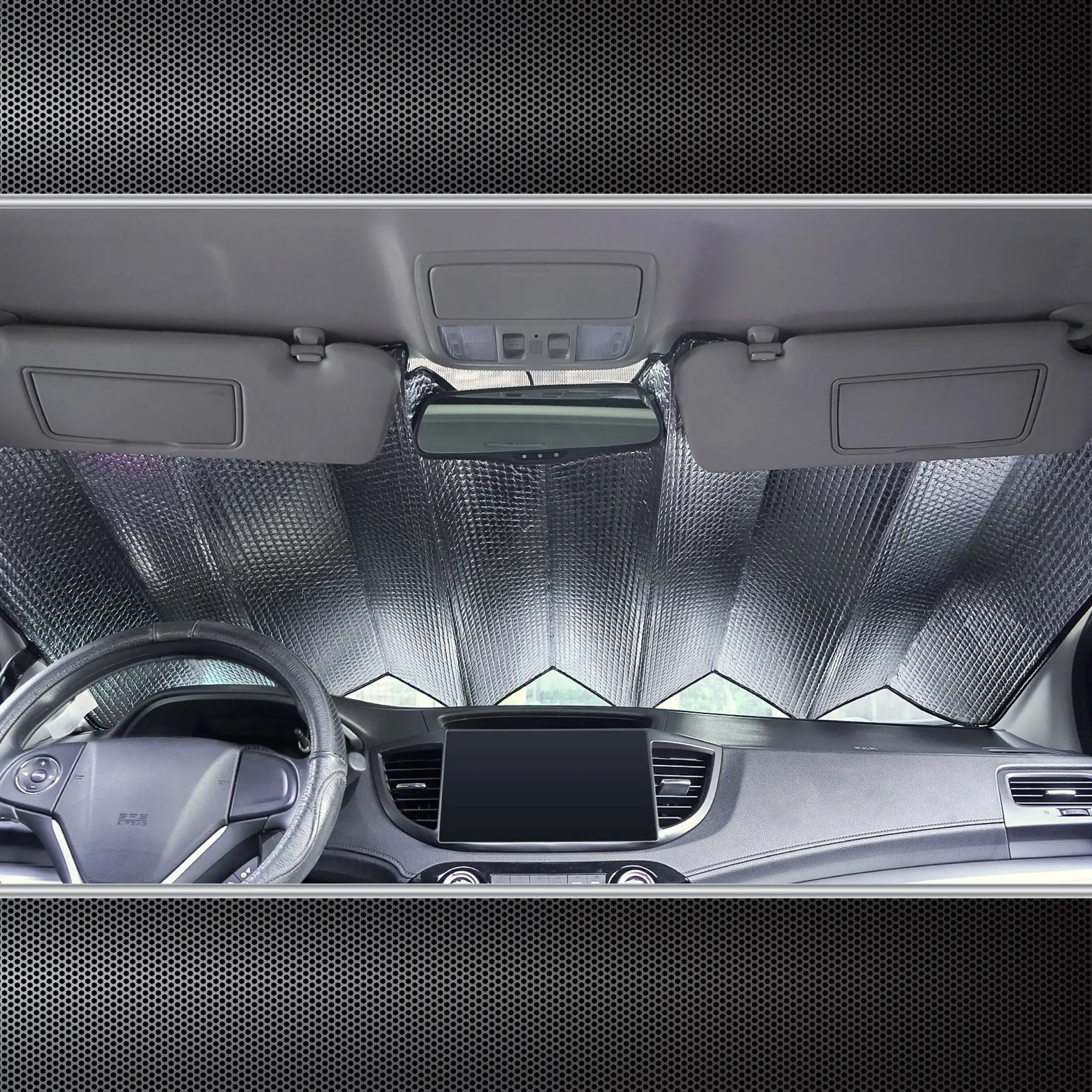 مظلة أكورديون سوداء ثلاثية الأبعاد مقاس عالمي، عبوة واحدة، مقاس 63 بوصة × 28.5 بوصة