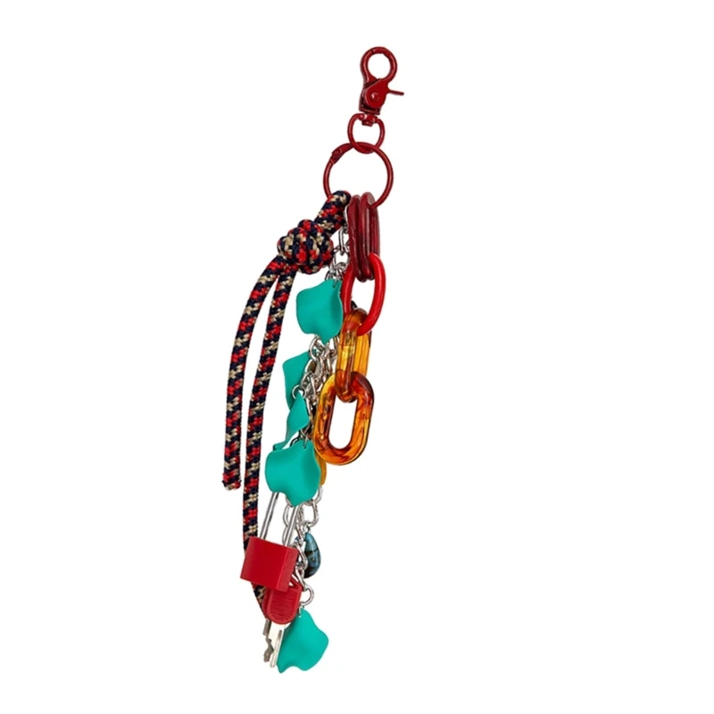 Unique Nylon Rope Chain Key Holder Fashion Accessory for Bags Decoration A0KD