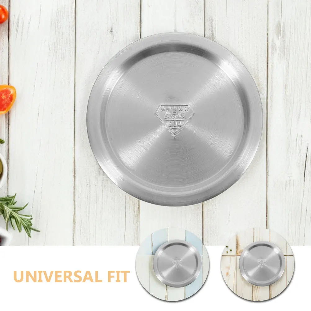 2 قطعة غطاء وعاء عالمي من الفولاذ المقاوم للصدأ يناسب 12.3-14 سنتيمتر تجهيزات المطابخ غطاء مقلاة الاحتفاظ بالحرارة غطاء تجهيزات المطابخ من الفولاذ المقاوم للصدأ #2