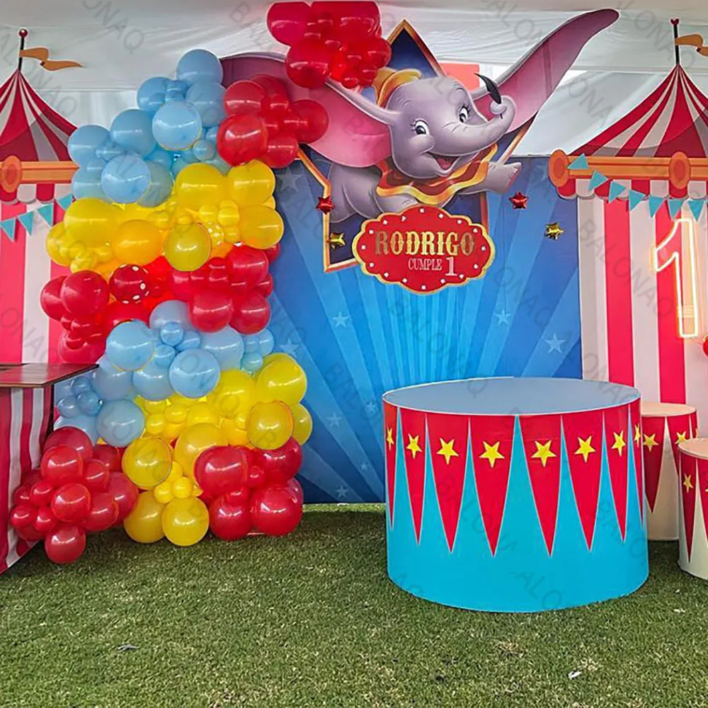 1 conjunto de balões de látex da disney, tema dumbo, crianças, meninos e meninas, conjunto de decoração de local de festa, bolo de aniversário, brinquedos de banho de bebê