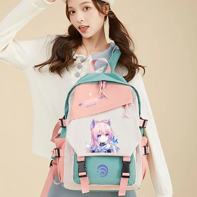 

Genshin Impact Maple Leaf Wan Ye Zhong Li Collaboration Anime Backpack For BoysGirls Middle And Elementary School Students Anime