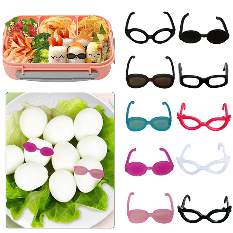 【D】4/8/16Pcs Bento Decoration Tools Lunch Bento Box Food Glasses Headwear Buffet Sandwich Toppers Decor For Bento Decoration