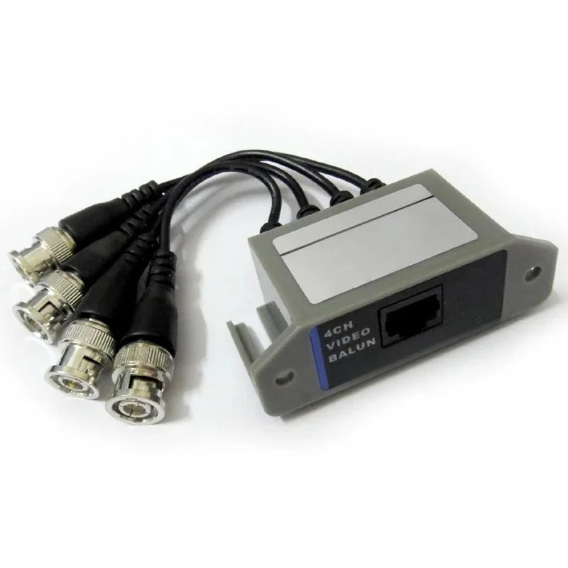 4CH Passive CCTV Video Balun Transceiver Twisted Pair Converter for Analog Security Camera DVR Surveillance System Parts
