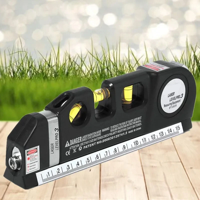 Laser Level Horizon Vertical Measure 8FT Aligner Standard and Metric Rulers Multipurpose Measure