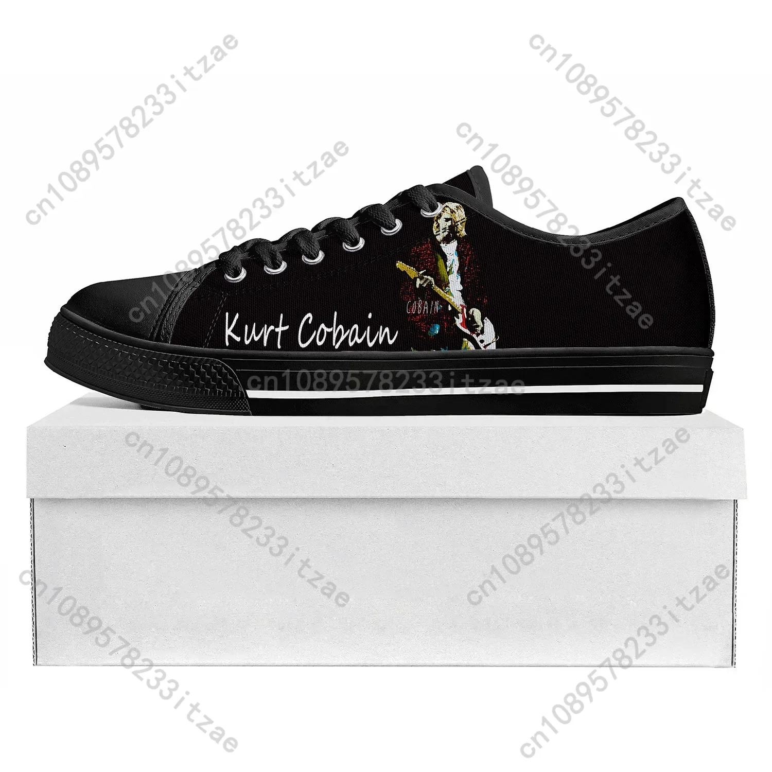 

Kurt Cobain Low Top Sneakers Womens Mens Teenager High Quality Sneaker Canvas Casual Custom Made Shoes Customize Shoe Black