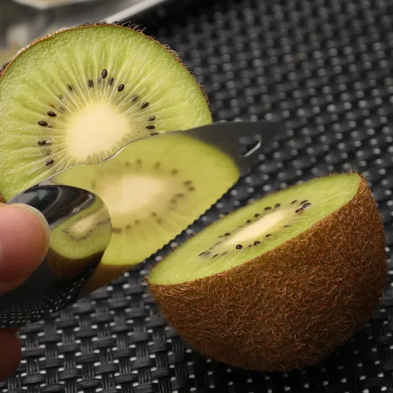 2 in 1 Stainless Steel Kiwifruit Knife Fruit Apple Kiwi Peeler Orange Lemon Corers Cutter Peeling Scoop Separator Kitchen Tool