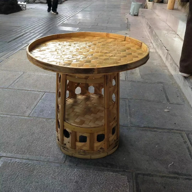 

Подходит для изысканного обеденного стола Yunnan Dai, простого бамбукового плетеного небольшого круглого стола, бамбукового чая.