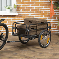 HOMCOM Removable Bicycle Cargo Trailer with Black Reflector Wheels