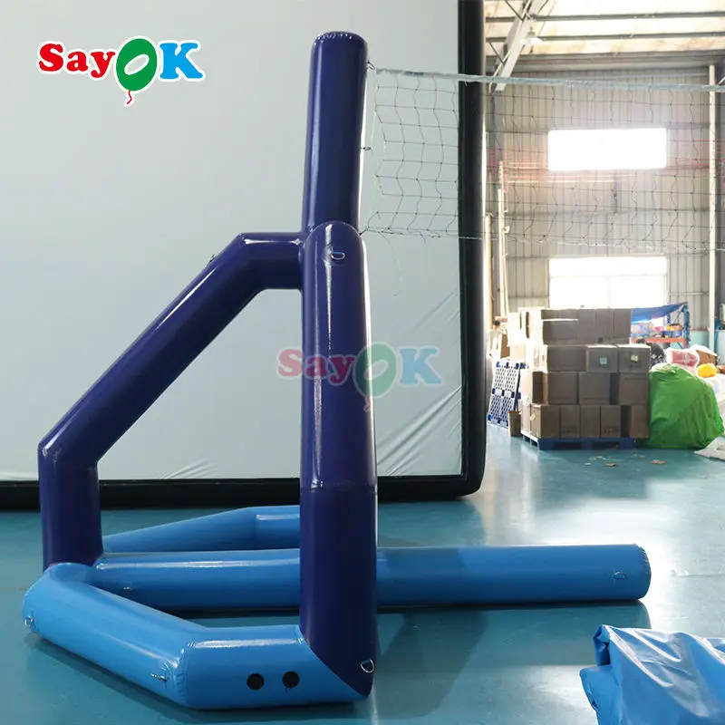 Sayok poste de voleibol inflable de PVC 3mH, soporte de voleibol de tiro inflable con juego de pelota de red para deportes de juego de playa