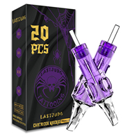 Tattoo Cartridge Needles POSEIDON 20PCS Disposable Safty RL RS RM M1 Tattoo Needle Hot Sale Purple Tattoo Cartridge Needles