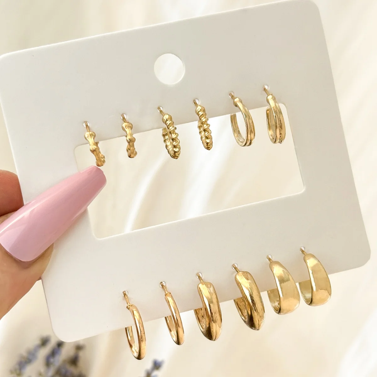 6 Paar klassische kleine c-förmige Ohrringe für Frauen Party Hochzeit Schmuck Accessoires