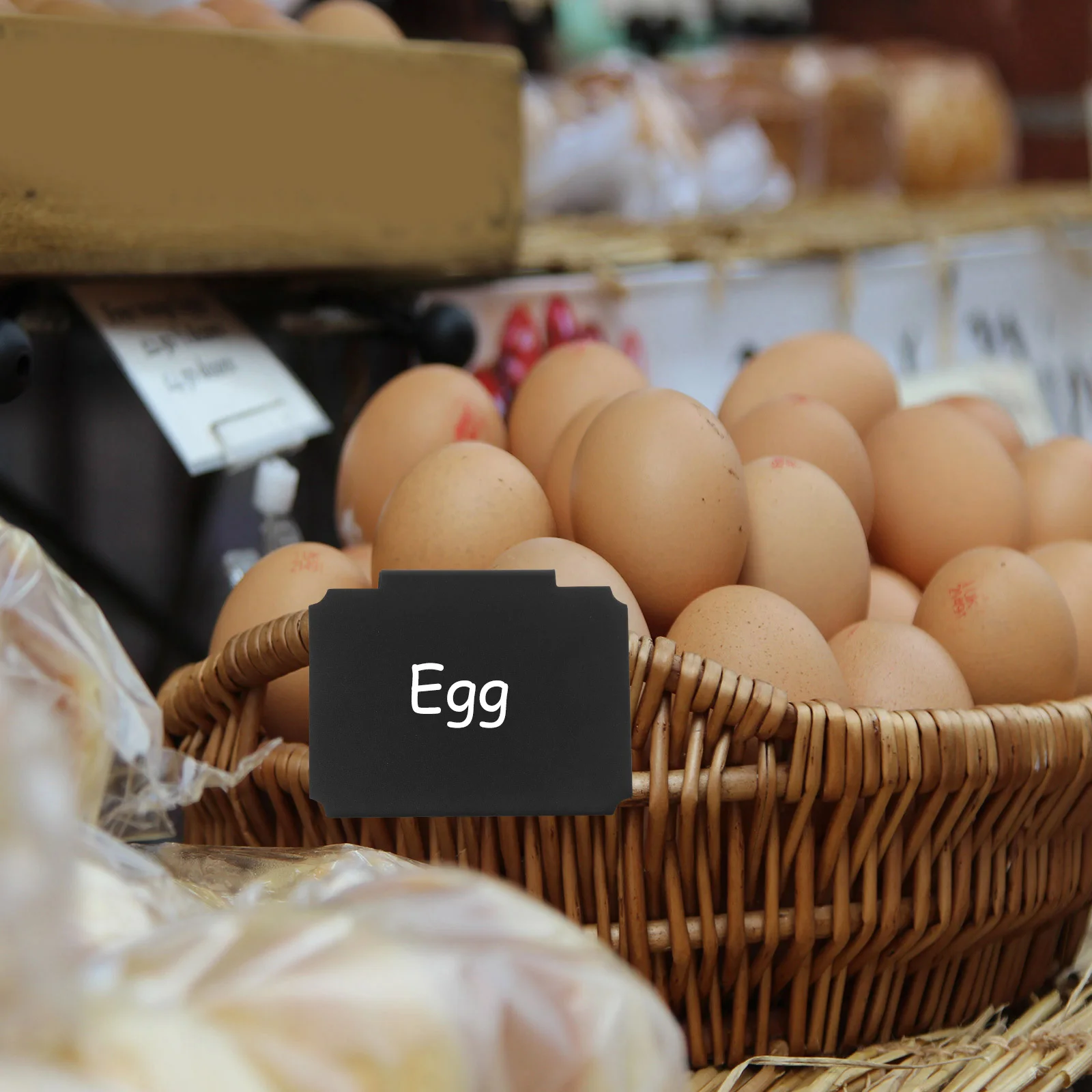 10pcs Label Holders Clips Removable Writable Chalkboard Storage Bins Organizer Basket Clips For Kitchen Pantry Storage Room