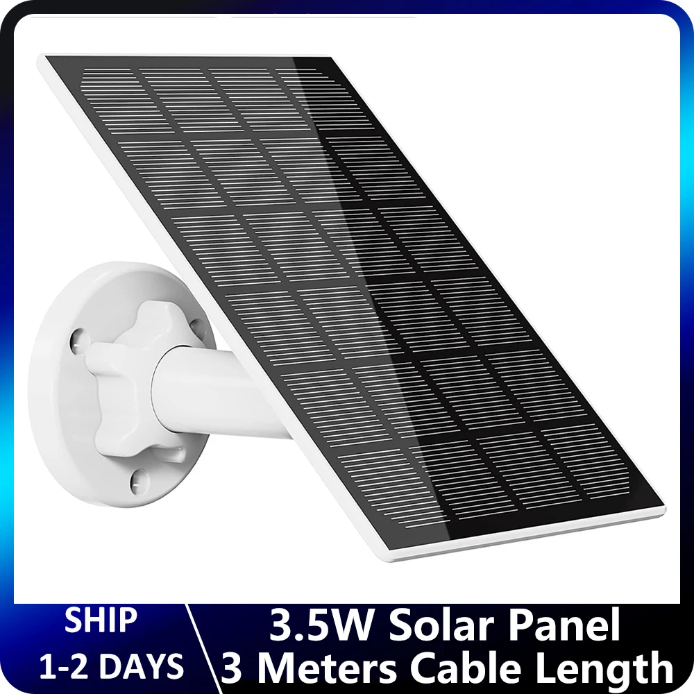 REHENT 3.5W Outdoor Solar Panle With USB Port 3M 10FT Cable Length for Rechargeable Battery Camera