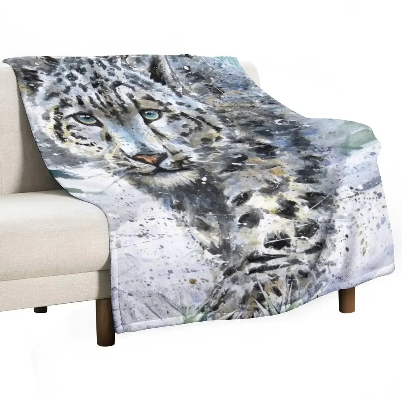

The Himalayan Snow Leopard Throw Blanket bed plaid blankets and throws Blankets
