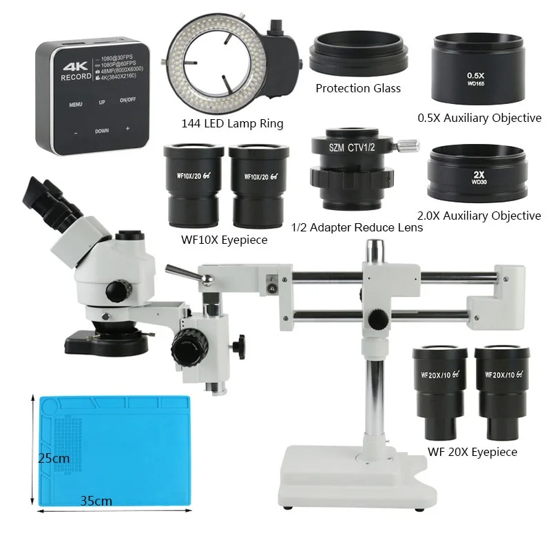 WD165 WD30 0,5x/2X microscopio trinoculare Stereo obiettivo ausiliario lente Barlow con filettatura di montaggio 1-1/2 \
