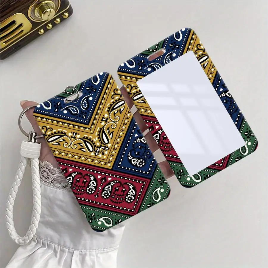 Cover Case 1Pc Card Holder Retractable Credit Card Holders Holders Child Bus with lanyard Bank ID Badge Artistic Pattern