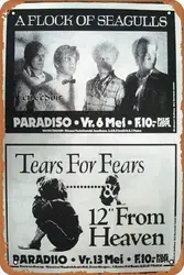 A Flock of Seagulls / Tears for Fears Amsterdam 1983 Music Posters Vintage Metal Tin Signs Modern Wall Decoration for Bedroom Of
