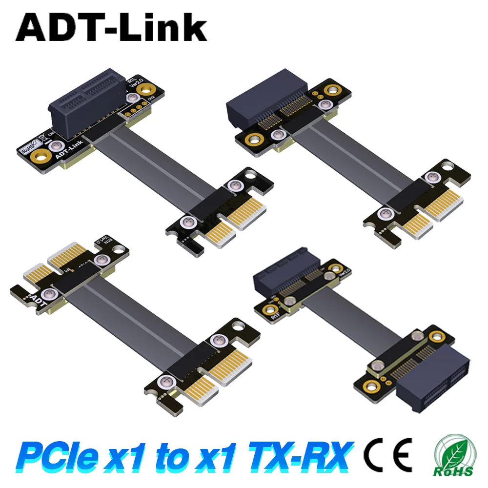 

PCIE X1 Riser Cable Dual 90 Degree Right Angle PCIe 3.0 X1 To X1 Extension Cable 8Gbps PCI Express 1x Riser Card Ribbon Extender