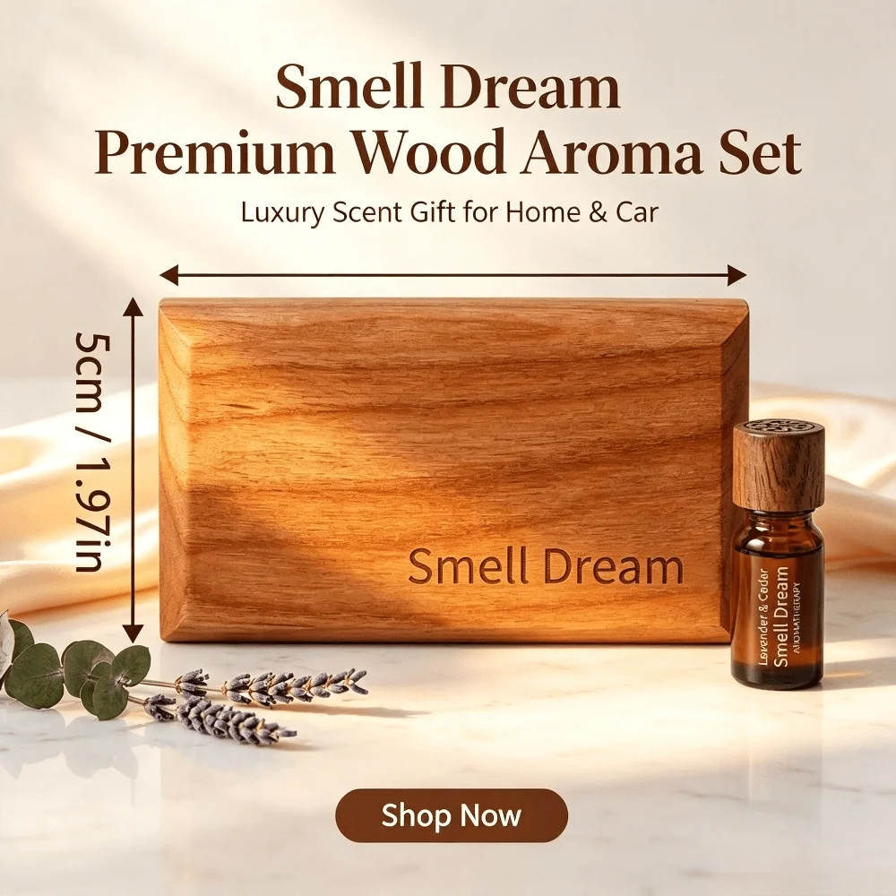 Car Air Freshener Teak Amber Orange Wood Scent Block 3 Pcs Set Long Lasting Warm Fragrance For Car Interior Home Decor view 2