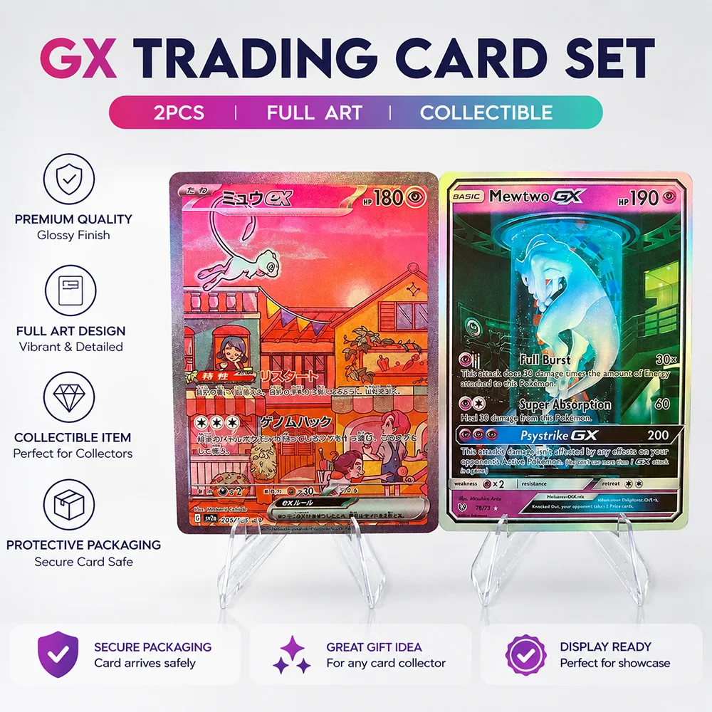 Anime DIY Proxy PTCG Sammelkarten Mew Mewtwo Gx Ex Full Burst Super Absorption Gx 205/78 Selbstgefertigte Einzel-Sammelkarte