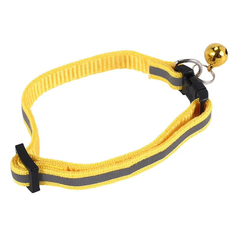 ¡Promoción! Hebilla de liberación de seguridad de Collar reflectante ajustable para mascotas con campana para perro gato