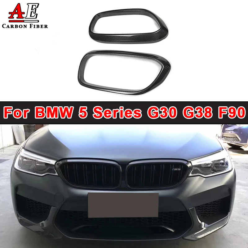 

Передняя средняя решетка из углеродного волокна, рамка, сетчатый комплект кузова для BMW 5 серии G30 F90 M5 2018 2019, аксессуары для стайлинга автомобилей