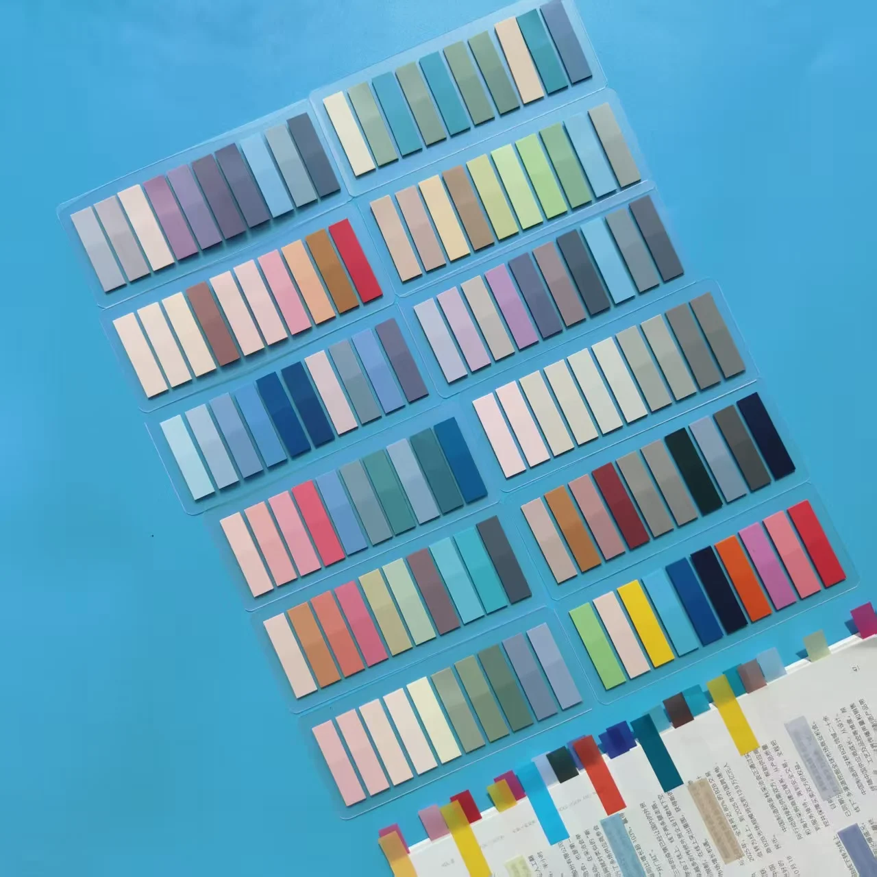 12 عبوة من الإشارات المرجعية لمؤشر الفلورسنت الشفاف من Morandi علامات الصفحة ذاتية اللصق ملاحظات لاصقة للإشارة المرجعية للمفكرة