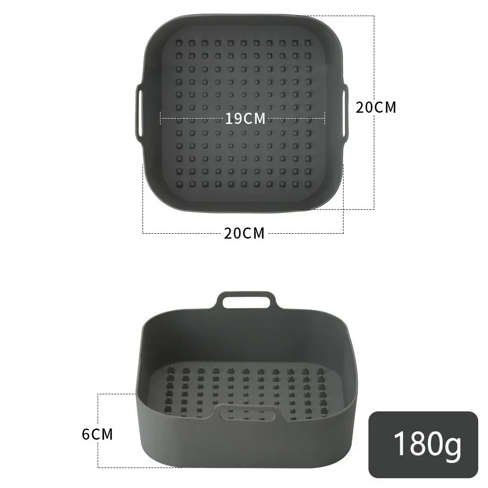 Air Fryer Silicone Pot Thickness Reusable Silicone Square Air Fryer Liner Replaces Parchment Liner Paper Air Fryer.