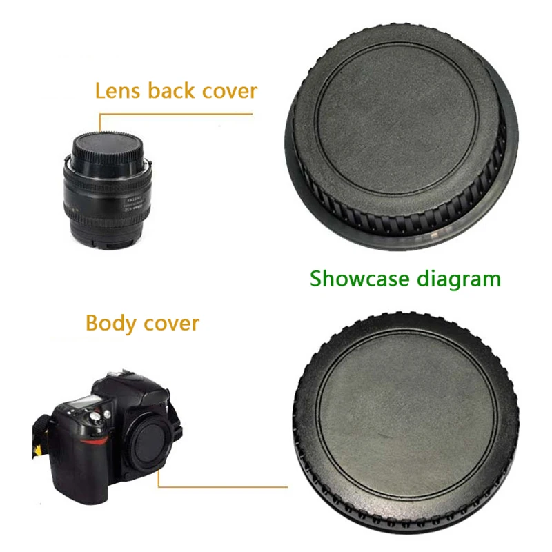 For Canon 700D70D 6D2 5D4 1DX DSLR Rear Lens Cap And Camera Body Cap Set Cover Protector With Logo