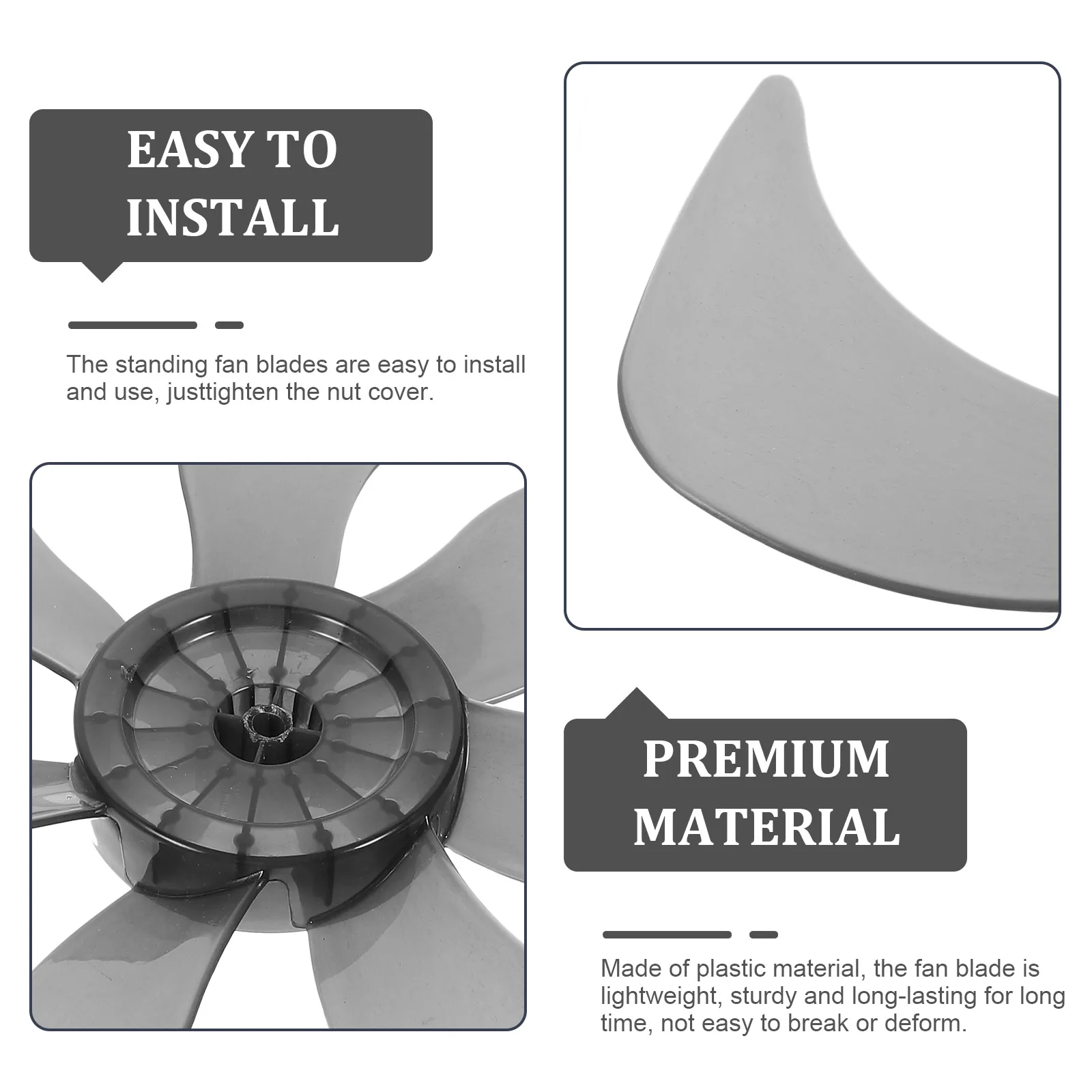 

14 Inch 7 Blades Electric Fan Blade Replacement PP Material Floor Table Fan Parts Universal Accessories Transparent