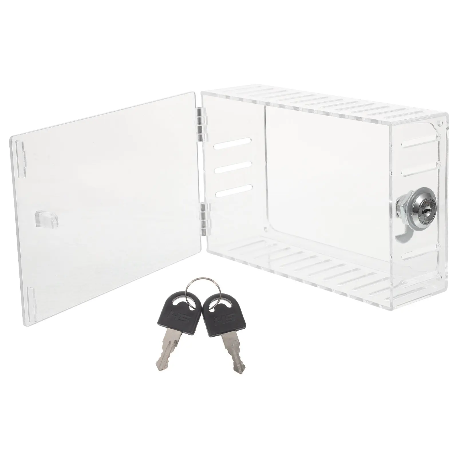 

1Set Clear Thermostat Lock Box Heavy Duty Acrylic and Iron Wall Mount Temperature Control Cover with Key Theft Prevention Guard