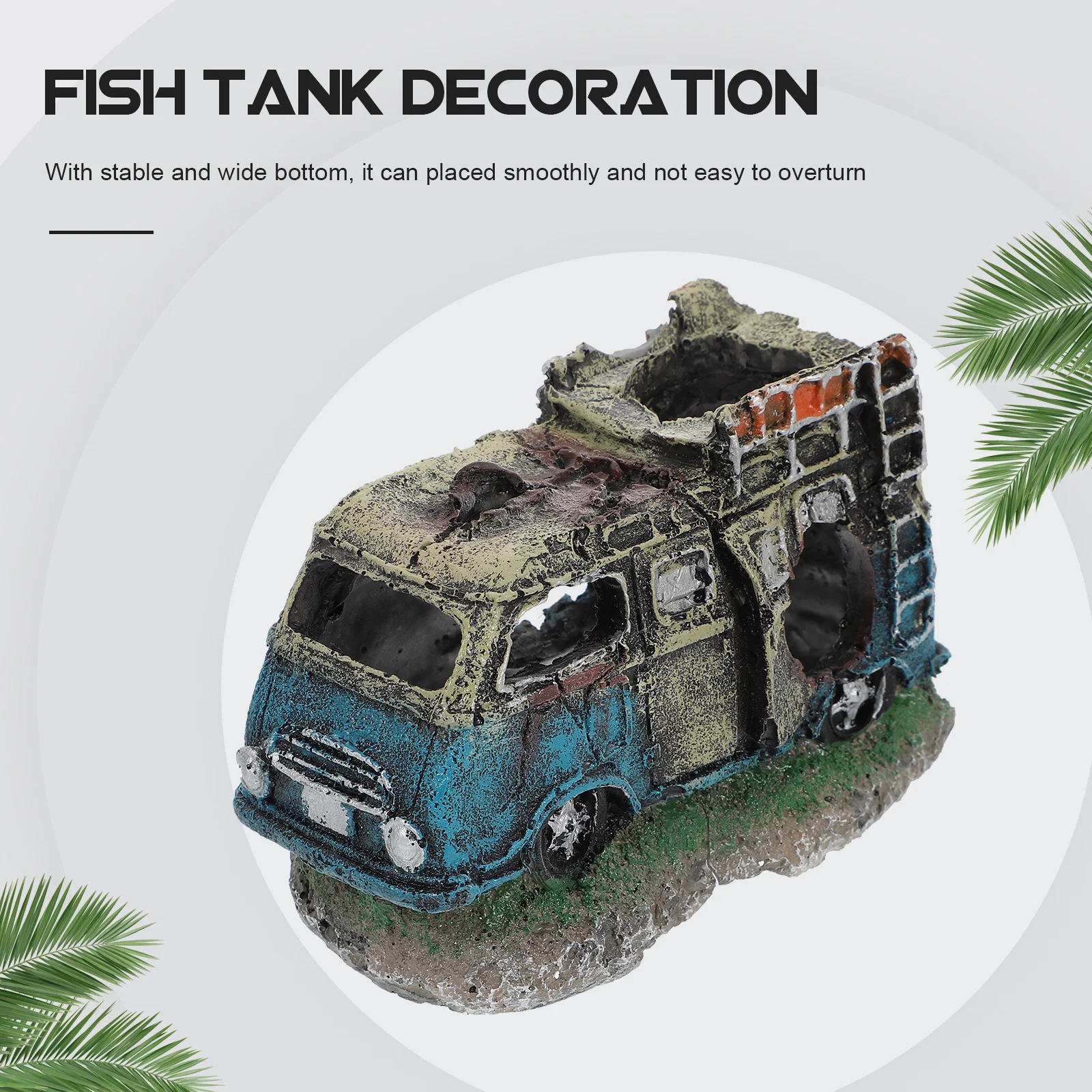 

Resin Car Wreck Aquarium Decoration Small Compact Design Fish Hidden Fish Tank Landscape Car Shape Adornment