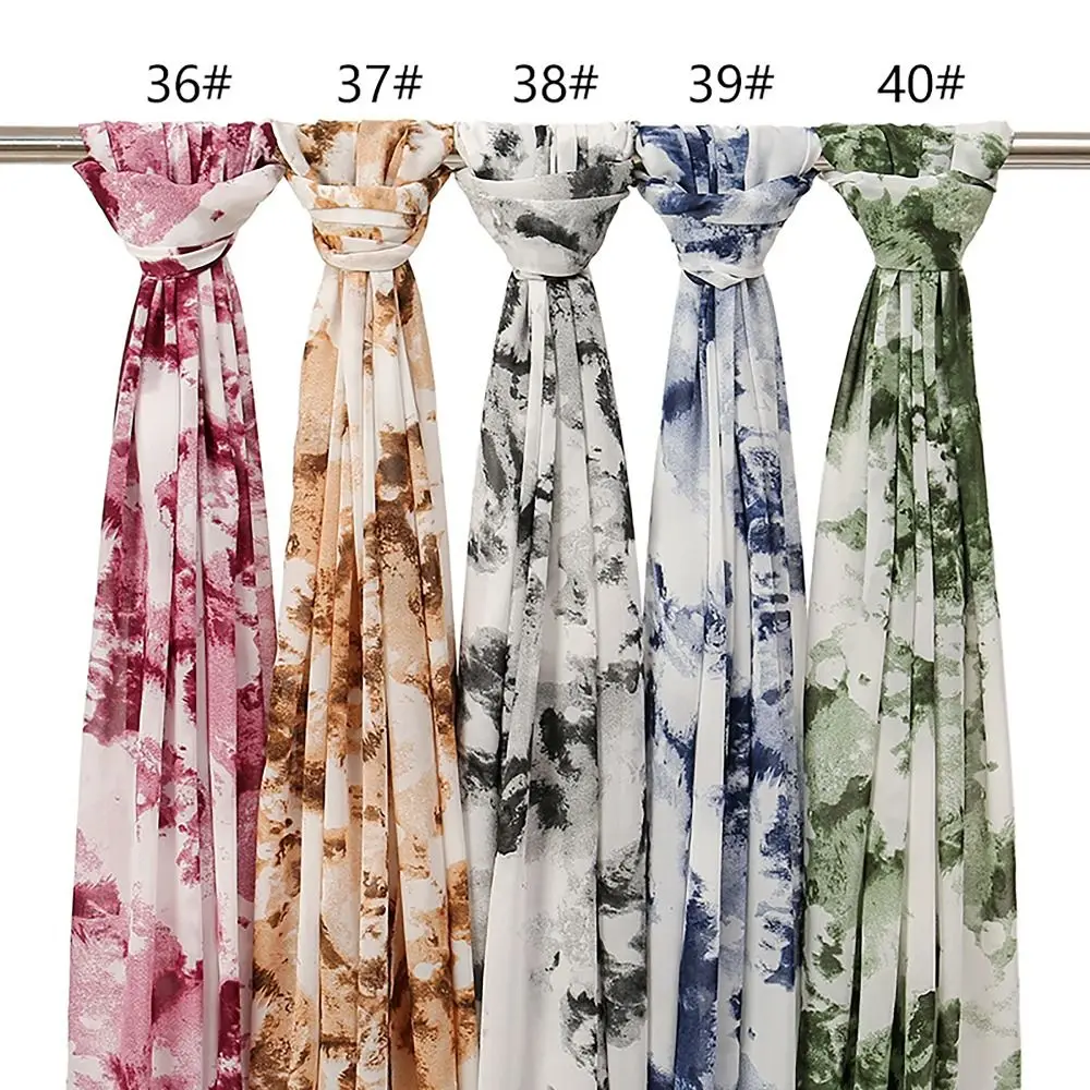 Light Luxury 180cm Long Shawl Skin-friendly Chiffon Printing Pashmina Floral Wrap Hijab for Woman