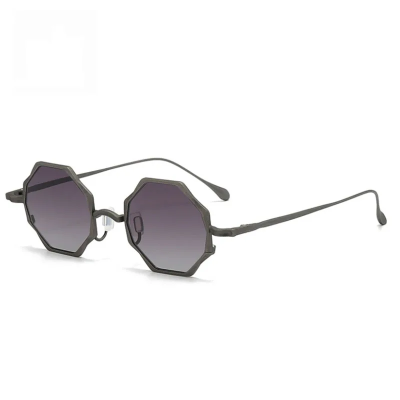 Titanium Irregular Shape Men Women Vintage Retro Sunglass Lens UV400 Protection RG1088TI With Case