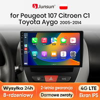 Junsun Android 13 Radio Autoradio For Peugeot 107 Toyota Aygo  T27 Multimedia for Apple Carplay GPS Navigation RDS WiFi Poland