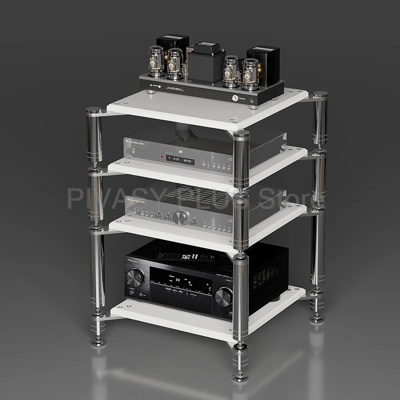 HiFi audio rack versterkerkast met trillingsisolatie ENF plaat 304 roestvrij staal multi-tier home theater