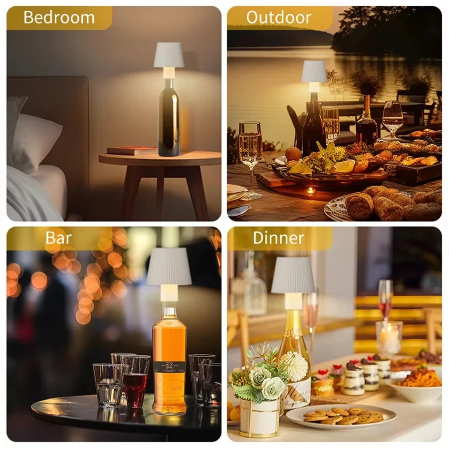 LED Desk Lamp Touch Switch 3 Colors Dimming Rechargeable For Bar Restaurant Study Club Dinner Ambiance Decor Table Lighting