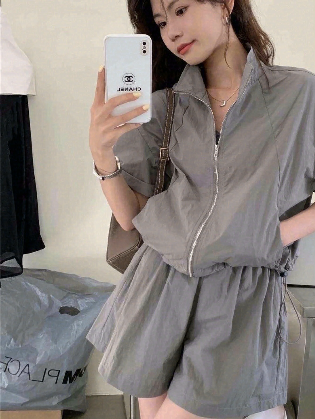 Casual Sports Suit for Women 2026 Summer New High-End Loose Pink Sun Protection Clothing Light Shorts Two-Piece Set