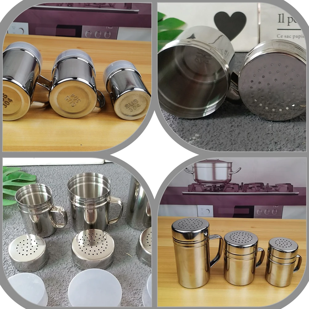 

2pcs Stainless Steel Seasoning Jars Large Capacity BBQ Containers Spice Bottles with Handle Kitchen Condiment Storage