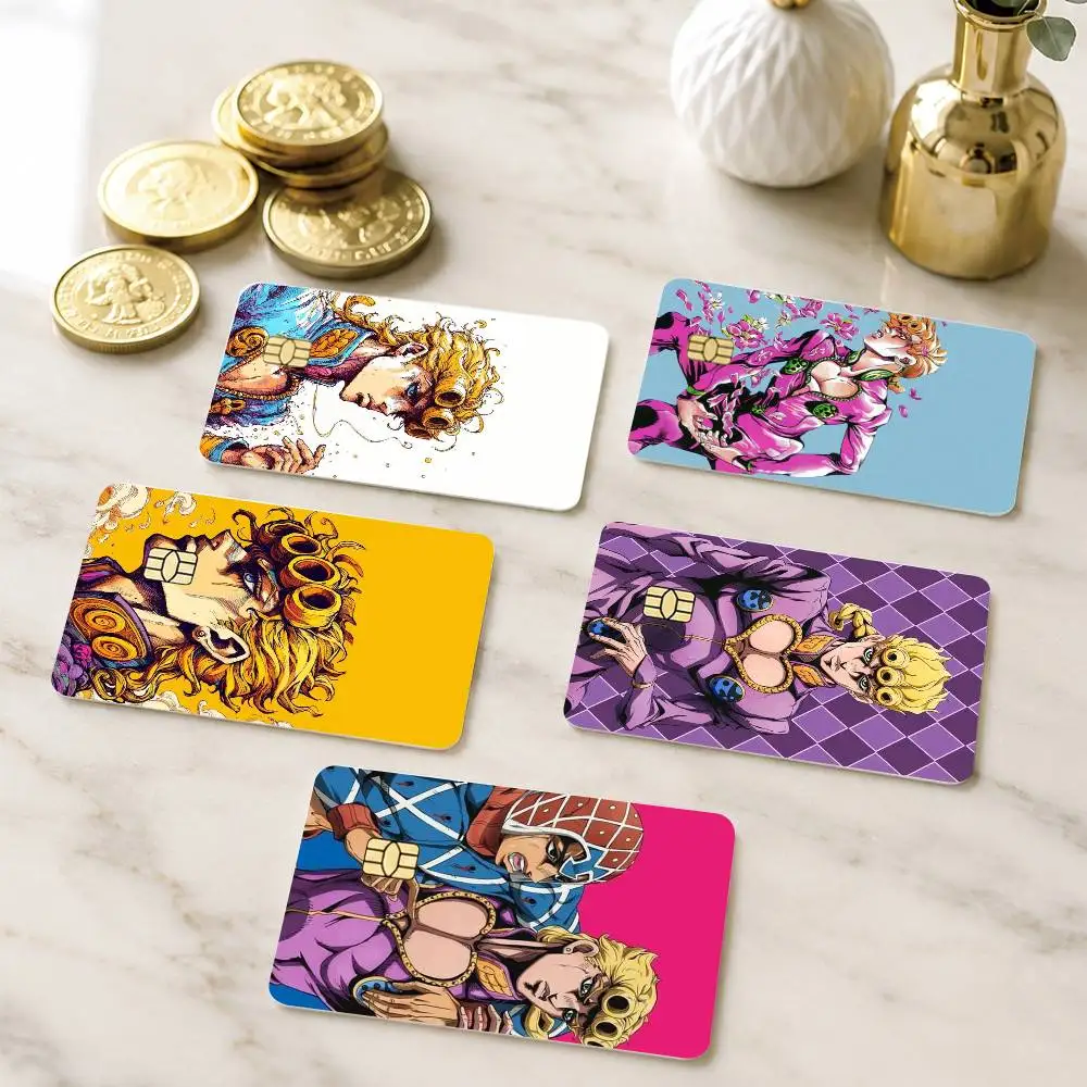 JoJos Bizarre Adventure Giorno Giovanna Credit Card HD Stickers Small Chip Waterproof Sticker Game Card Decal Gift