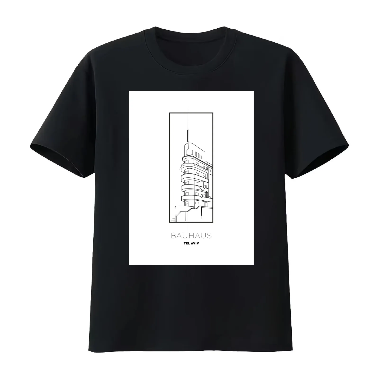 Bauhaus Tel Aviv T-Shirt Summer Casual Cotton Tee Oversized Streetwear Tops Vintage Graphic Print Loose Fit Short Sleeve