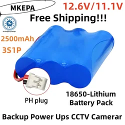 3S1P 12.6V 2500mAh 18650 Lithium-ion Battery Pack 11.1v li-ion battery  for Backup Power Ups CCTV Camerar 12v battery packs.