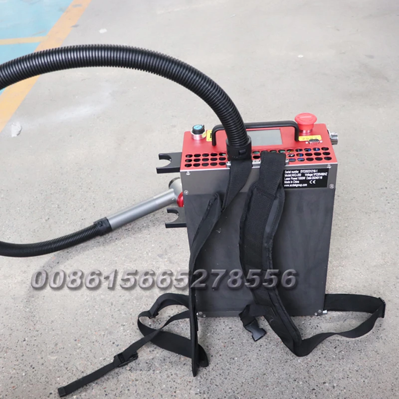 AccTek Backpack Metal Metal and Non-Metal Portable Pulse Fiber Laser Cleaner Rust Removal Laser Cleaning Machines